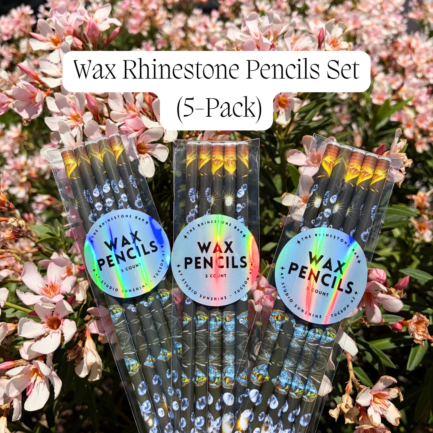 Wax Rhinestone Pencils Set