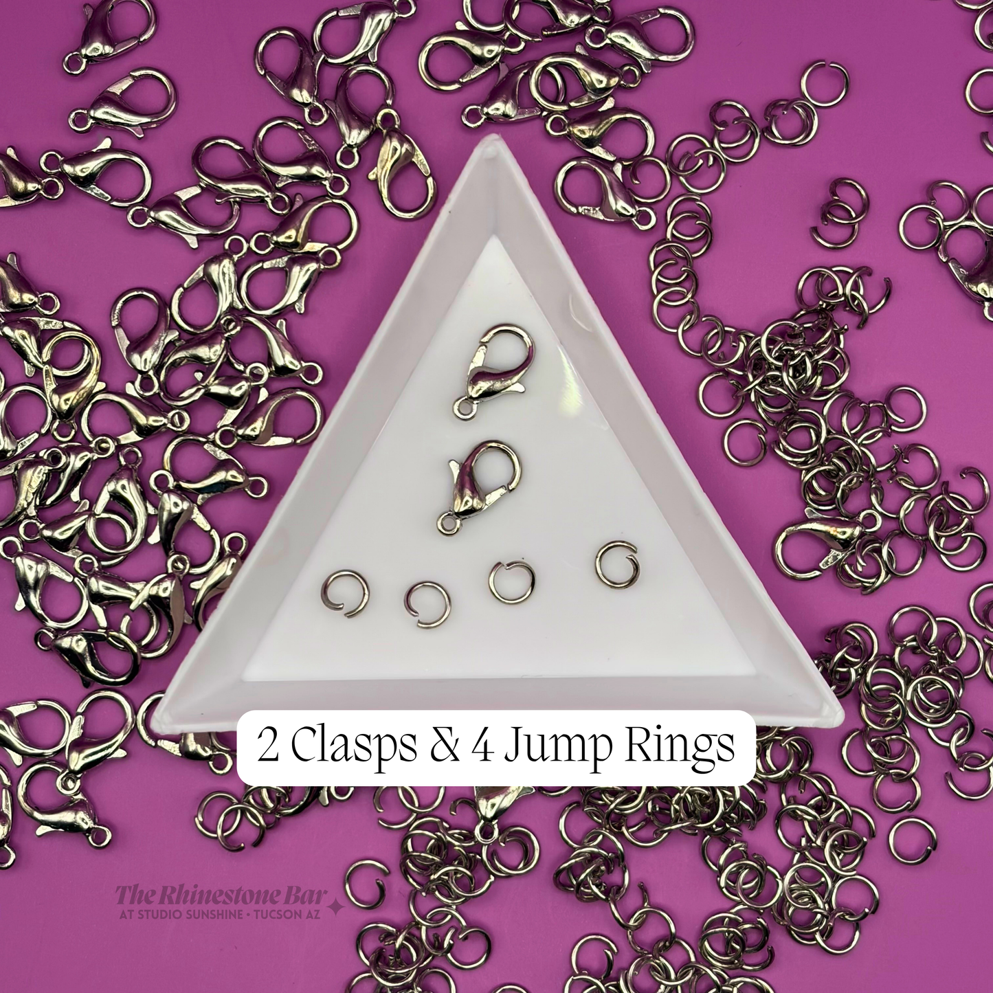 12mm Silver Lobster Clasps & 5mm Jump Rings Kit – Quick-Change Pastie Tassel Hardware