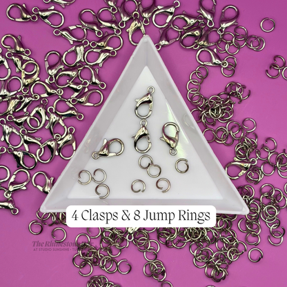 12mm Silver Lobster Clasps & 5mm Jump Rings Kit – Quick-Change Pastie Tassel Hardware