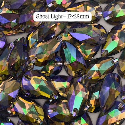 Ghost Light-17x28mm AAAAA Glass Sew-On Teardrop Rhinestones (12-Count Tray)