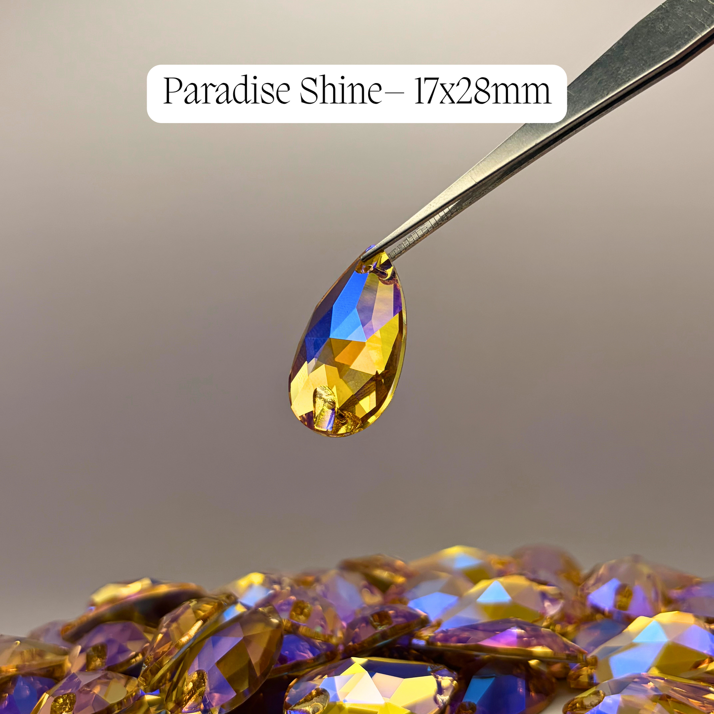 Paradise Shine– 17x28mm AAAAA Glass Sew-On Teardrop Rhinestones (12-Count Tray)