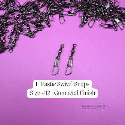 1" Gunmetal Burlesque Pastie Swivel Snaps – Size #12 Interlock Spinner Hardware for Interchangeable Tassels