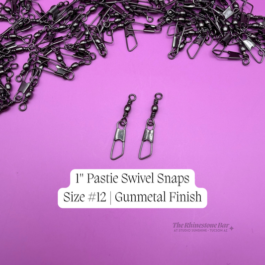 1" Gunmetal Burlesque Pastie Swivel Snaps – Size #12 Interlock Spinner Hardware for Interchangeable Tassels
