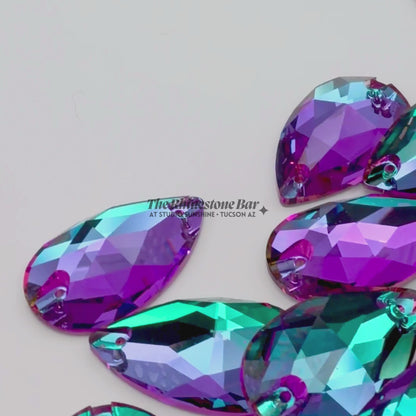 Heliotrope – 17x28mm AAAAA Glass Sew-On Teardrop Rhinestones (12-Count Tray)