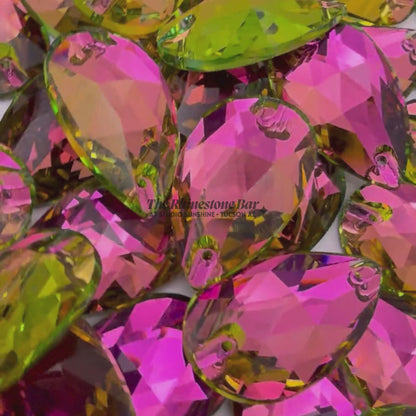 Vitrail Rose – 17x28mm AAAAA Glass Sew-On Teardrop Rhinestones (12-Count Tray)